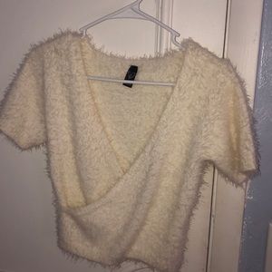 Fuzzy crop top (never worn)